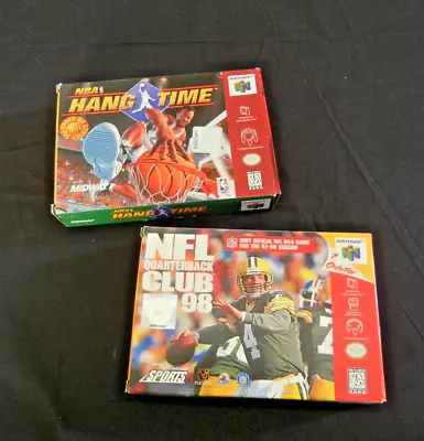 N64 NBA HANG TIME And NFL QUARTERBACK CLUB Nintendo Complete CIB Empty Boxes • $43.50