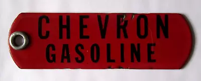 Vintage Chevron Gasoline Porcelain Fuel Tag Pump Badge Gas Oil Sign Plate 5  • $19