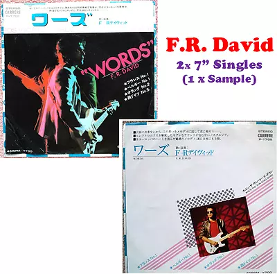 1982 7”x2 (1 Sample) “NM WAX” F.R. David Words P-1702 Japan Different Covers • $10.99