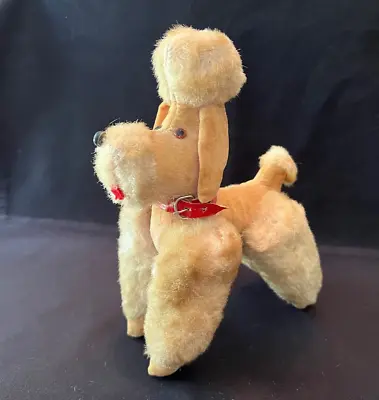 Vintage 1950's Cute Stuffed Poodle Dog Toy With Hinged Legs. Straw Filled • $15