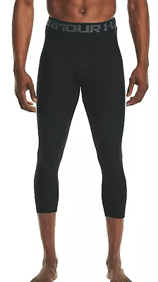 Under Armour HeatGear  Black-Red Graphic ¾ Leggings Mens Size Medium • $32.96