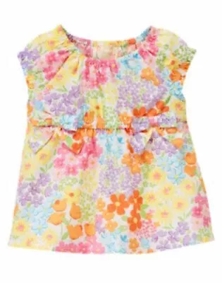 Gymboree Butterfly Blossoms Flower Bow Woven Swing Top Girls 4T NEW NWT • $12.99