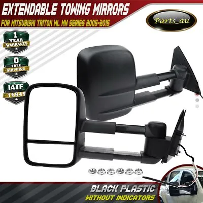 $387.99 • Buy Extendable Towing Mirrors W/o Indicators For Mitsubishi Triton ML MN 2005-2015
