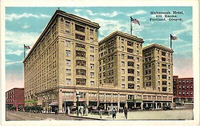 Multnomah Hotel Portland Oregon People Old Cars Divided Postcard Unused 1910s • $7.38