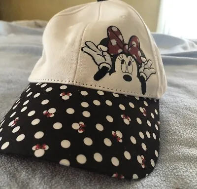 Minnie Mouse Polka Dot Cap Black & White Disney Parks Tag • $8