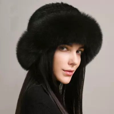 New Genuine Real Natural Knitted Mink Fur Hat Cap Luxury Women Handmade Knit Fas • $71.16