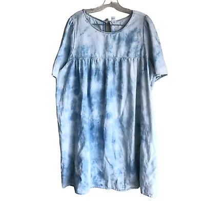 Old Navy Women's Chambray Muumuu Dress Size XL Acid Wash A-Line 100% Cotton • £19.19