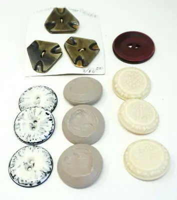 Lot Of Vintage (1930’s - 1940’s) Celluloid Wood Faux Antler Large Coat Buttons • $24.99