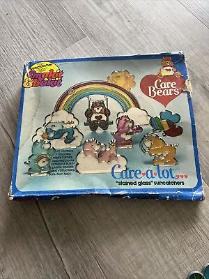 Vintage 1983 Care Bears Makit & Bakit Suncatchers Stained Glass • $45.75