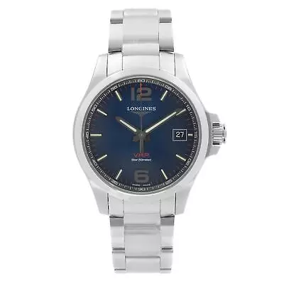 Longines Conquest V.H.P. 41mm Steel Blue Dial Mens Quartz Watch L3.716.4.96.6 • $899