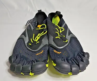 Vibram FiveFingers V-Run Shoe Mens Sz 12-12.5 US 40 EU Black Yellow Barefoot NEW • $70.95