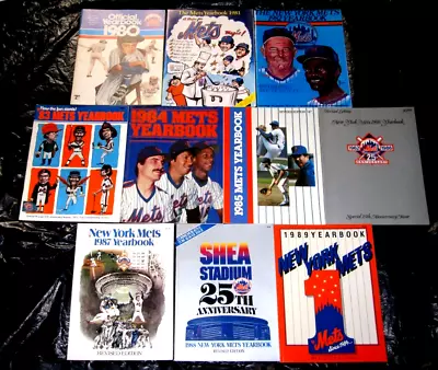 1980-1989 New York Mets 10 Consecutive Yearbooks All In Ex+/nrmt Condition • $79.95