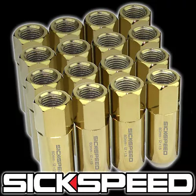 Sickspeed 16 Pc 24k Gold 60mm Steel Lug Nuts Lugs12x1.5 N16 • $28.88