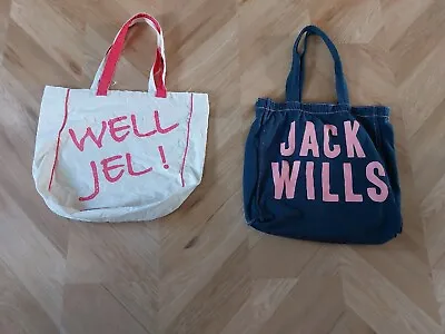 Jack Wills Navy & Primark Strong Large Tote Beach Shopping Weekend Bags (X2) • £5.50