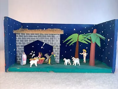 Mexican Folkart Miniature Nativity Shadowbox • $25