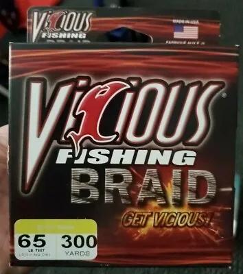 VICIOUS Fishing Braid Line 300yd 65lb Hi-vis Yellow • $13.99