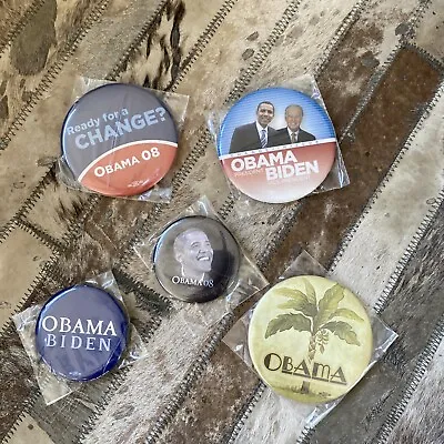 Lot Of 5 - President Obama / Biden Campaign Buttons Elections 2008 • $5.50