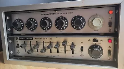 Vintage SHURE M68 Microphone Mixer + M60 Feedback Controller EQ Combo W/ Cabinet • $65.75