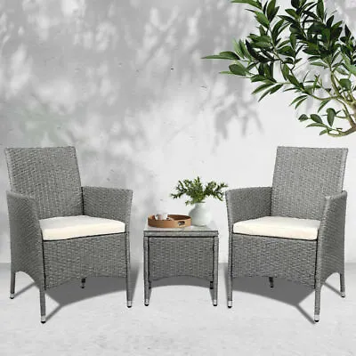 $210.29 • Buy Gardeon Patio Furniture Outdoor Setting Bistro Set Chair Side Table 3 Piece