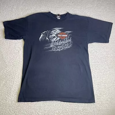 Vintage Harley Davidson T-Shirt Mens XL Black Made In USA Hartford CT Wolf Y2K • $18.88