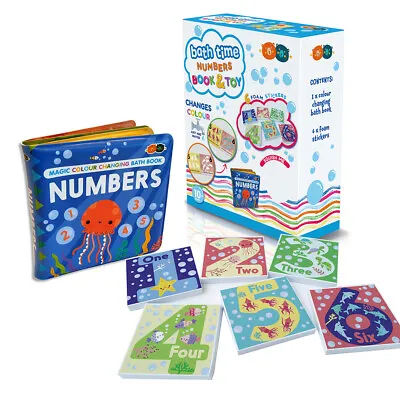 Buddy & Barney Magic Colour Changing Bath Book & Stickers Toy Numbers Kids 1y+ • $26