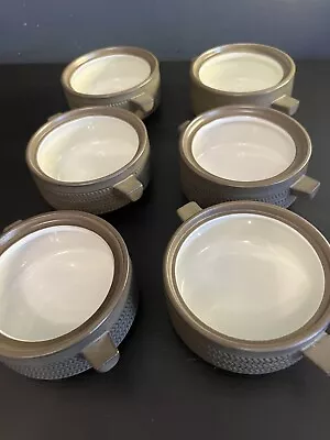 6 Denby Retro Vintage Chevron Soup Bowls  - In Good Used Condition • £9.99