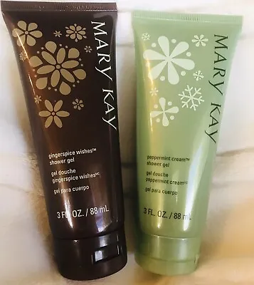 NEW NWOB Lot Of 2x Mary Kay Ginger Spice & Peppermint Cream Shower Gel 3fl.oz • $16.99