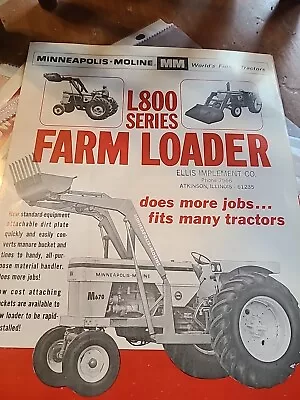 Minneapolis Moline Collectible L 800 Farm Loader Literature  • $10