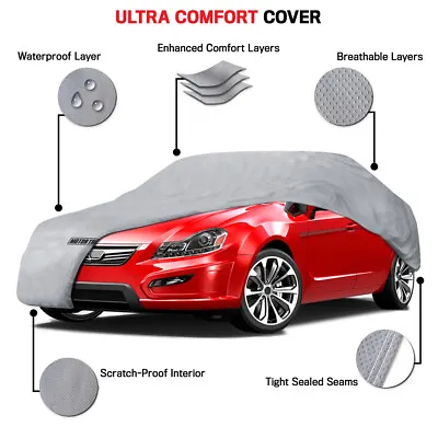 Ultimate Car Cover Water UV Sun Rain Protection Fits Up To 210  Lock Included • $38.90