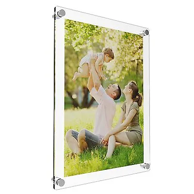 Acrylic Photo Frame Poster Wall Picture Holder Perspex Clear Display A5 A4 A3 A2 • £13.73