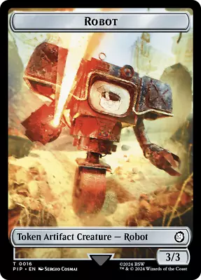 MTG Robot // Treasure (0018) Double-Sided Token [Fallout Tokens Lightly Played] • £1.99