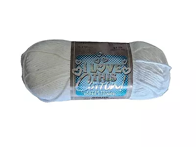 RARE! I Love This Cotton Yarn Spark #06 White Sparkle 3 Oz 153 Yds • $8