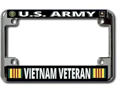 U.S. Army Vietnam Veteran Chrome Motorcycle License Plate Frame • $22.99