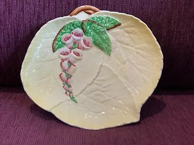 Vintage Carlton Ware Yellow Foxglove Wide Leaf Dish - Timeless Floral Elegance! • $35