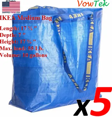 Five IKEA Medium ECO Friendly FRAKTA Tote For Grocery Shopping Laundry Storage • $15.99