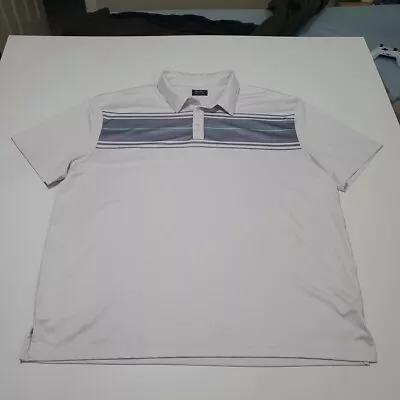 Ben Hogan White With Gray And Green Stripe Golf Polo 3XL • $10