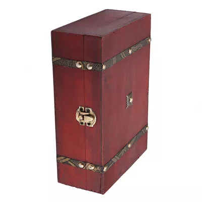 Wooden Treasure Chest Vintage Wooden Jewelry Storage Box Retro Keepsake • $22.79