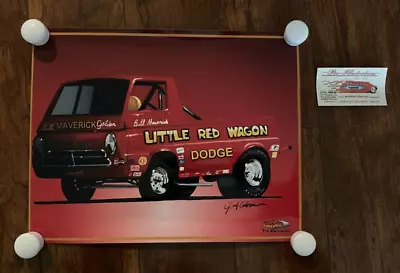 Vintage Little Red Wagon 1969 Dodge A100 Bill  Maverick  Golden 11 X 14  Poster • $25