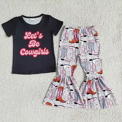 Let's Be Cowgirl Country Girls Toddler Bell Bottom Pants Outfit • £15.40