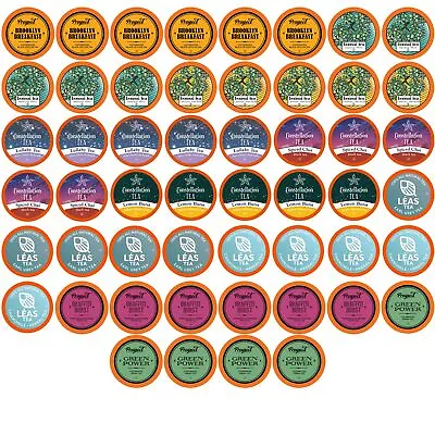 Two Rivers Coffee Assorted Tea Sampler Pods K Cups Variety Pack  52 Count • $25