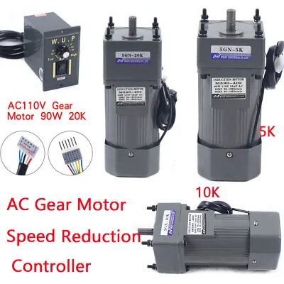 Single-Phase High Torque 90W Gear Reduction Electric Motor W/ Speed Controller  • $71