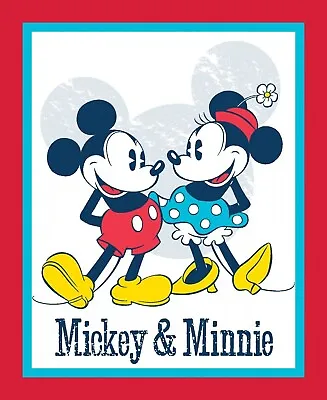 Mickey & Minnie Mouse Vintage Fabric Disney Fabric Panel Cp63425 New • $7.50