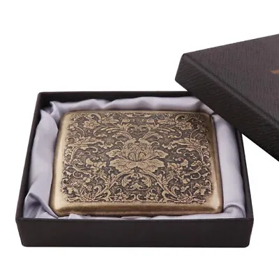 Metal Cigarette Case Box Tobacco Holder For 20pcs Vintage Figure Cigarettes • $12.99