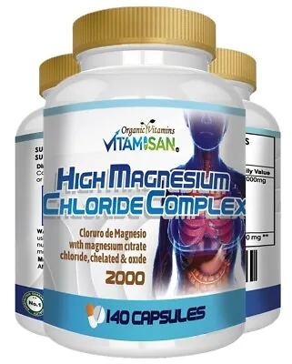 MAGNESIUM CHLORIDE MAXICLORURO CAPS 140 CAPSULES 2000mg CLORURO DE MAGNESIO • $13.75