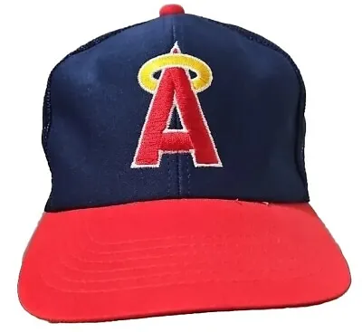 Vintage California Anaheim Angels MLB Snapback Hat Mesh Trucker Big Halo • $16.99