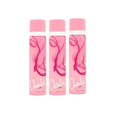 3 X Charlie Body Spray Pink 75ml • £8.79