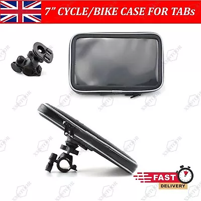 Motorcycle Handlebar Mount & Waterproof Case For 6'' & 7'' Inch Sat Nav Bike Tab • £6.95