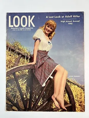 Complete Look Magazine Jun 12 1945 Gene Tierney White Pages Lk1045 • $19.95