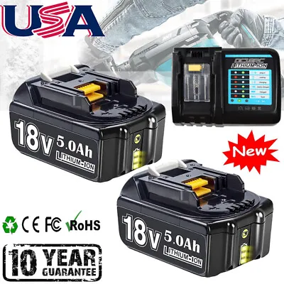 For Makita 18V 5.0Ah Li-ion Battery BL1830 BL1840 BL1850 BL1860 Charger USA • $20.99