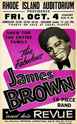 James Brown & His Revue - Rhode Island Auditorium - 1963 - Concert Poster • $14.99